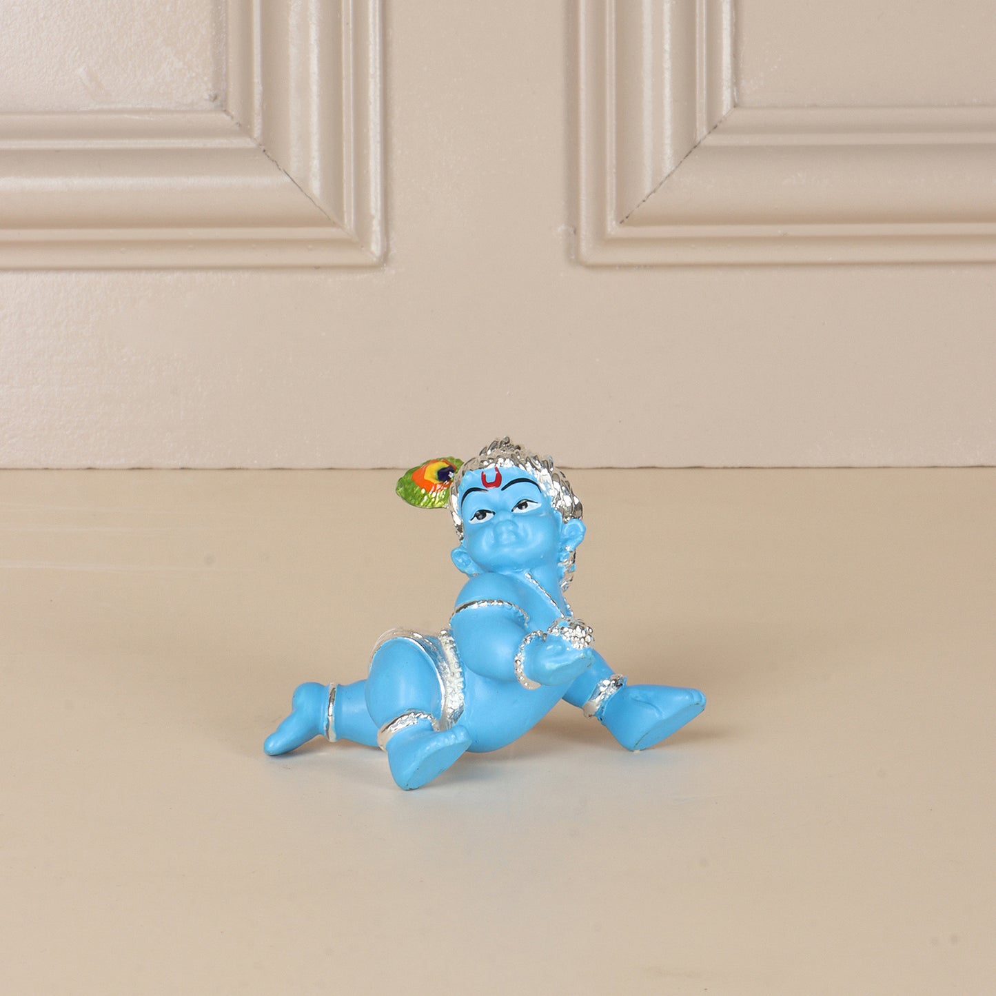 Little Baby Krishna Figurine in Blue