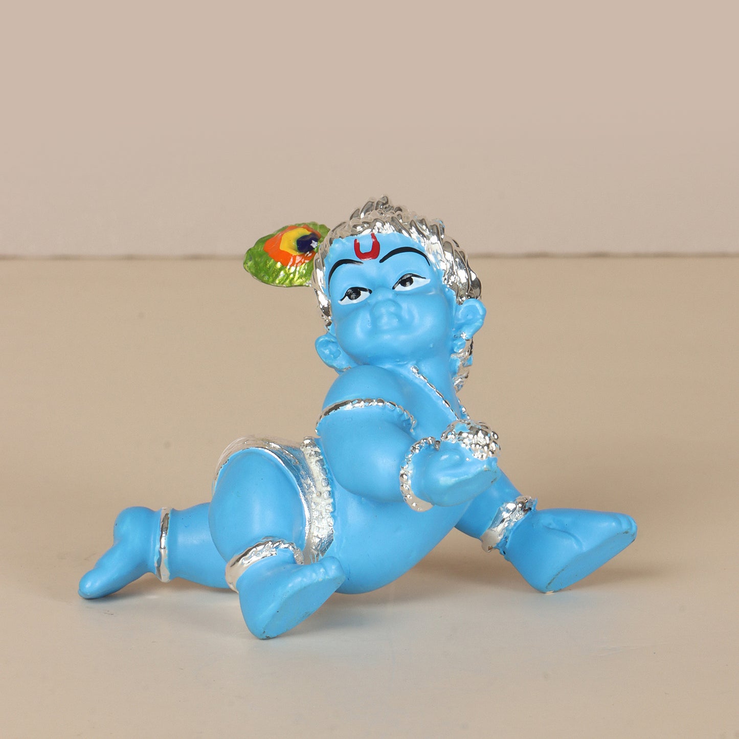 Little Baby Krishna Figurine in Blue