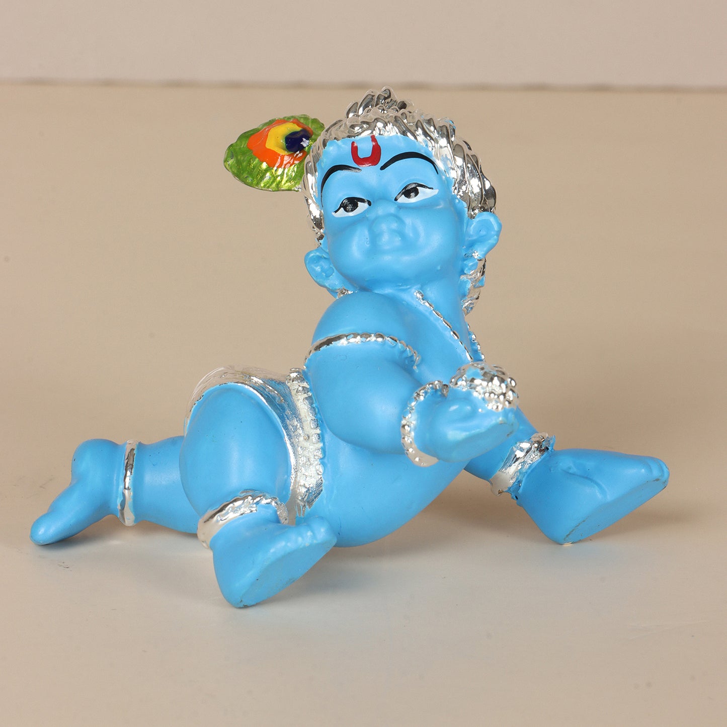 Little Baby Krishna Figurine in Blue