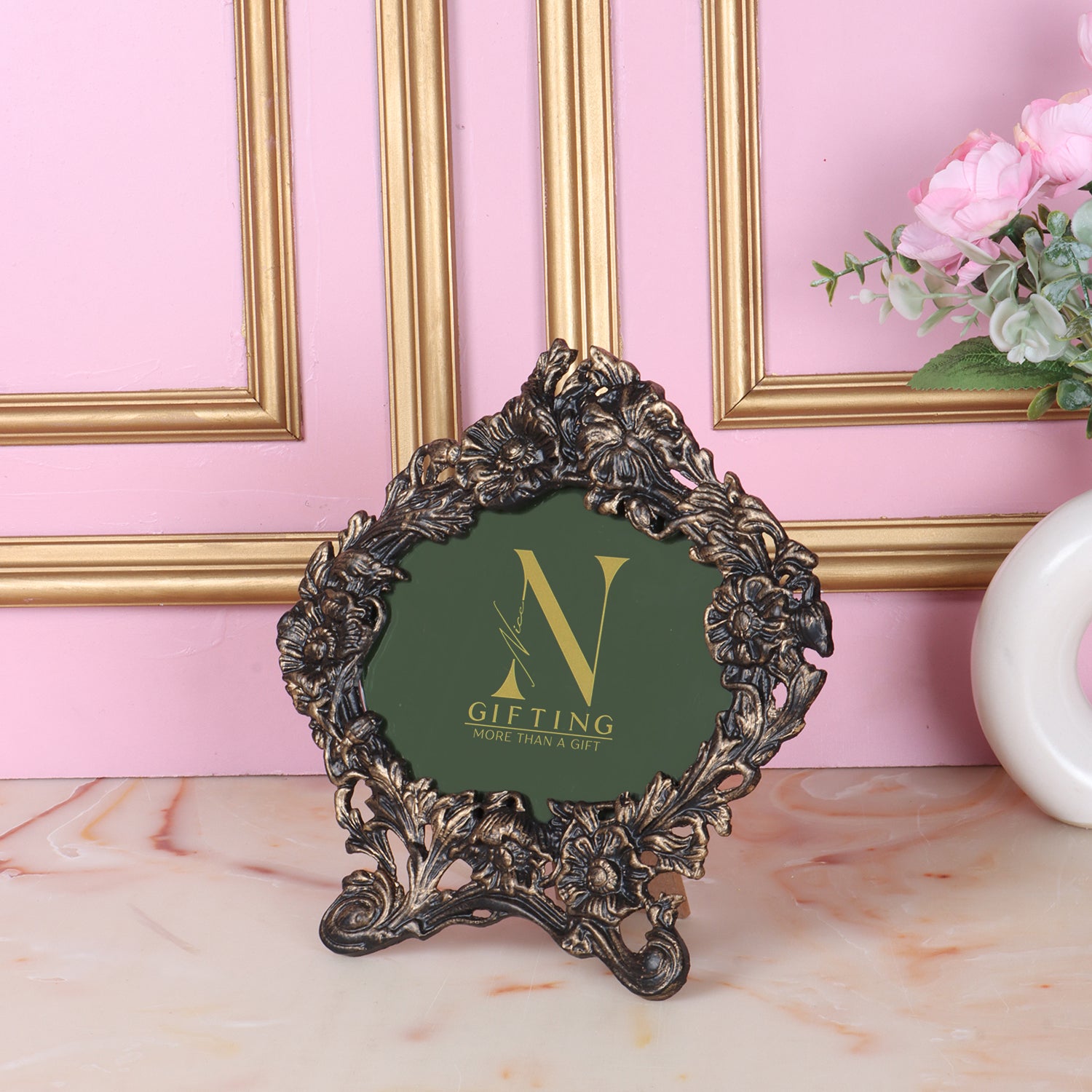 Ornate Floral Silver Photo Frame