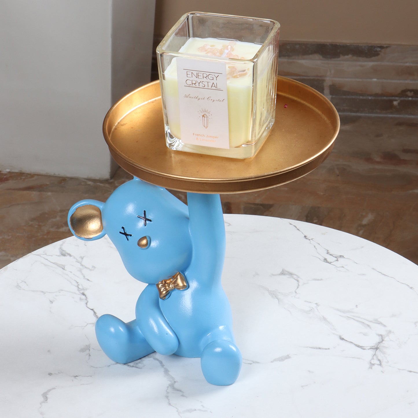 Cobalt Blue Bear Holder for candle