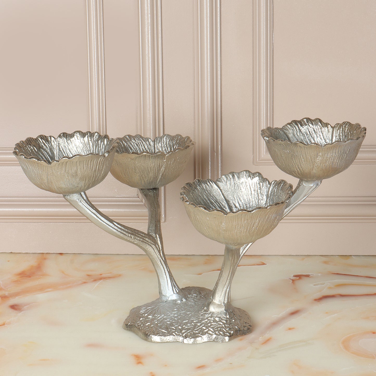 Silver Quadruple Bowl with Stand