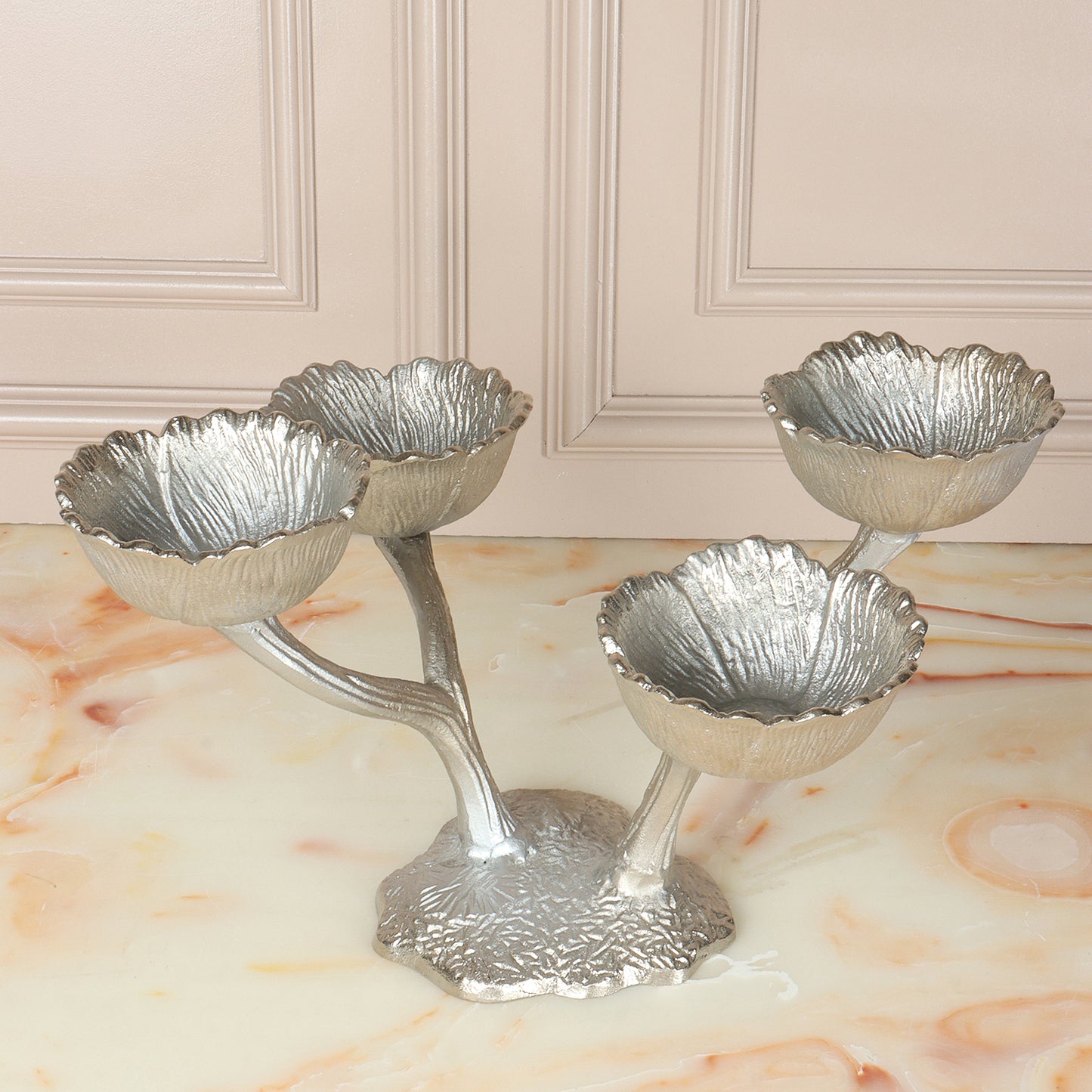 Silver Quadruple Bowl with Stand