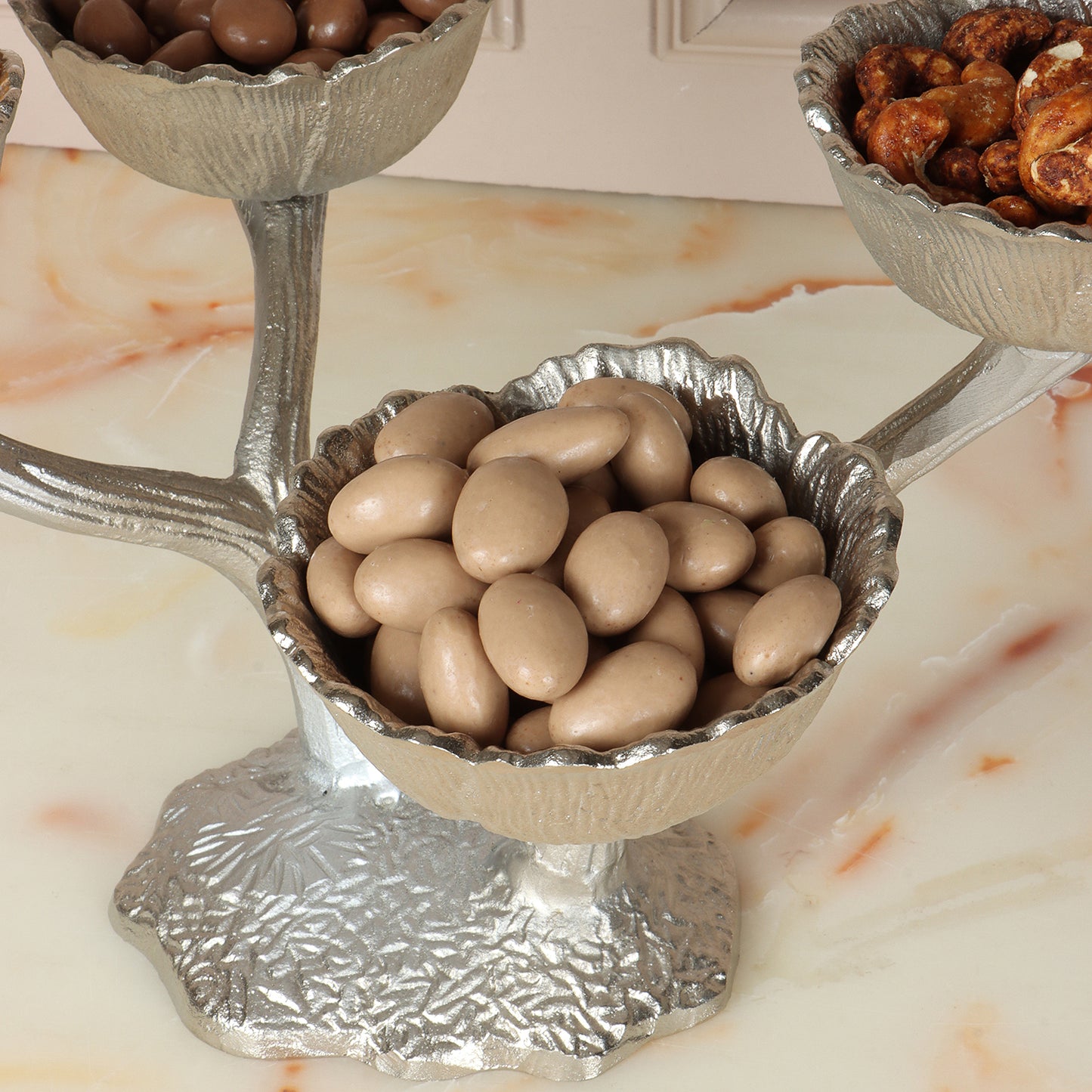 Silver Quadruple Bowl with Stand