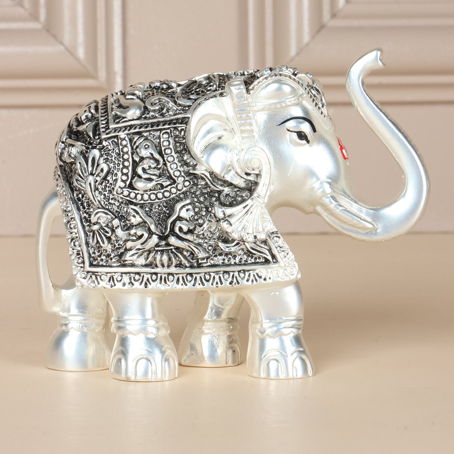 999 Silver plated carving elephant Set Of Two